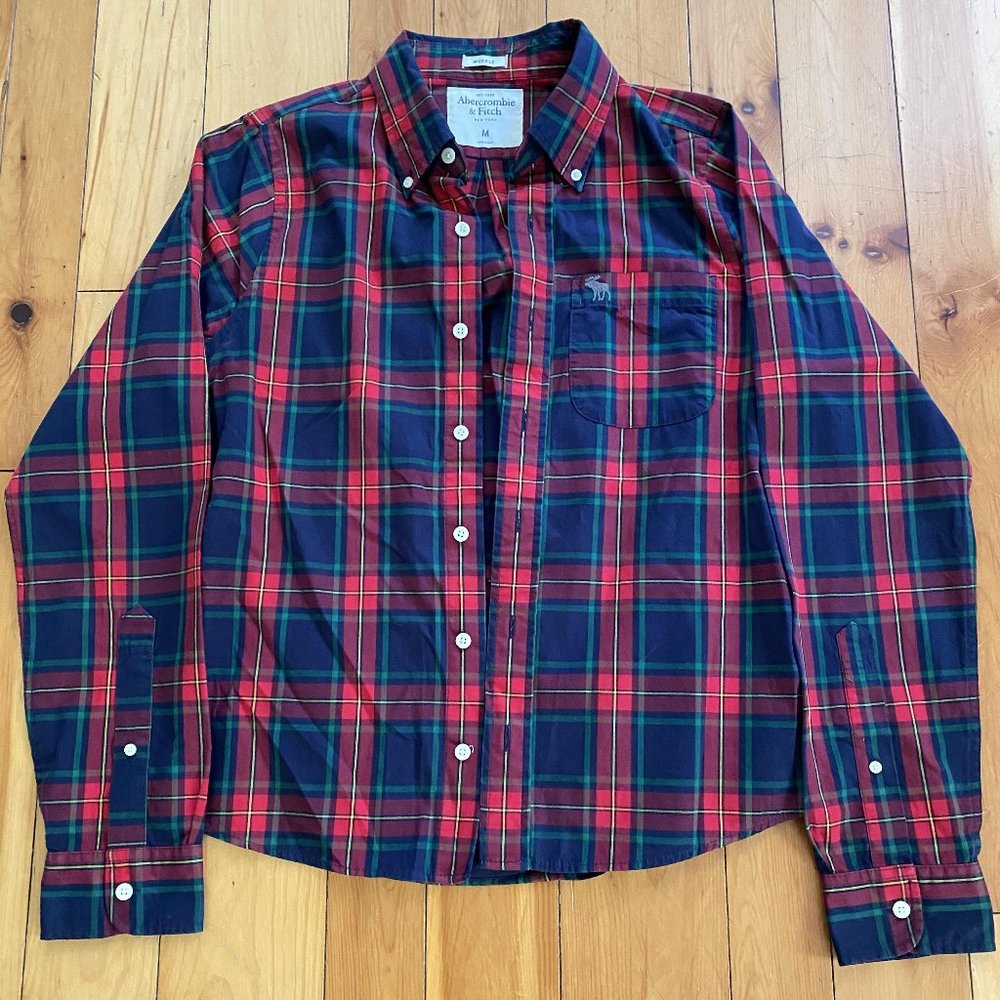 Red & Blue Abercrombie & Fitch Button-up